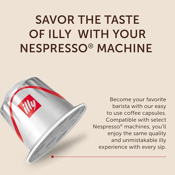 illy Espresso Compatible Capsules, Coffee Pods for Nespresso Original Line Machine, Classico Lungo Medium Roast, 100% Arabica, Premium Italian Coffee, Single Serve, 10 Count, 20 Pack