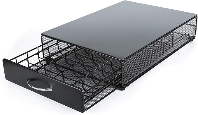Nespresso Vertuoline Capsule Storage Drawer Vertuo Coffee Holder Metal Multiple Flavors Pods Organizer 40 Pcs Capacity
