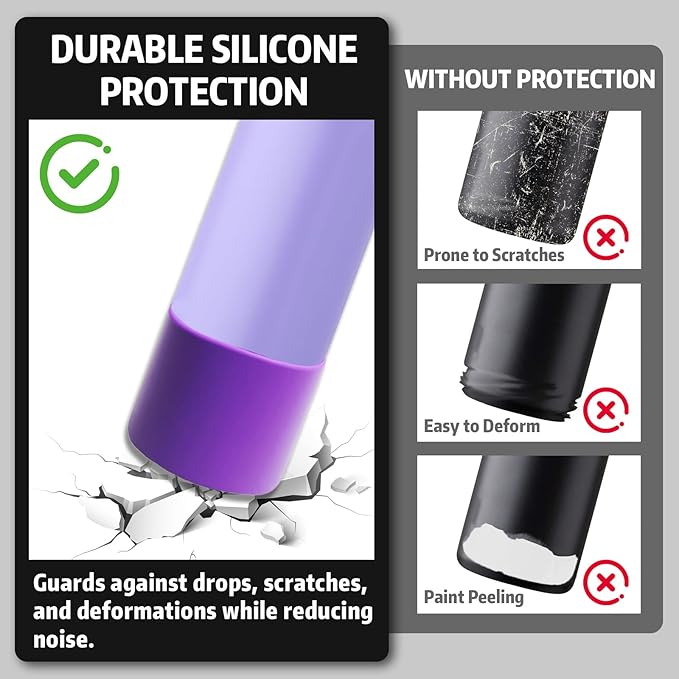 Silicone Boot for Owala 32oz Water Bottle – Anti-Slip Protective Cover, Bottle Boot, Base Cover Compatible with FreeSip, Sleeve for Stainless Steel Tumblers (Purple, 32OZ)