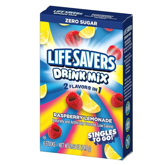 Lifesavers Singles to Go Variety Pack of 3 - One of Each Flavor - Cherry Watermelon, Pineapple Punch, and Raspberry Lemonade - Powdered Drink Mix