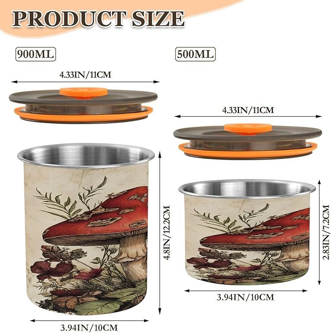 Wildflowers Coffee Canister Stainless Steel Airtight Vacuum Coffee Storage Container,Date Tracker for Beans,Tea,Sugar,Flour,Cereal,30oz