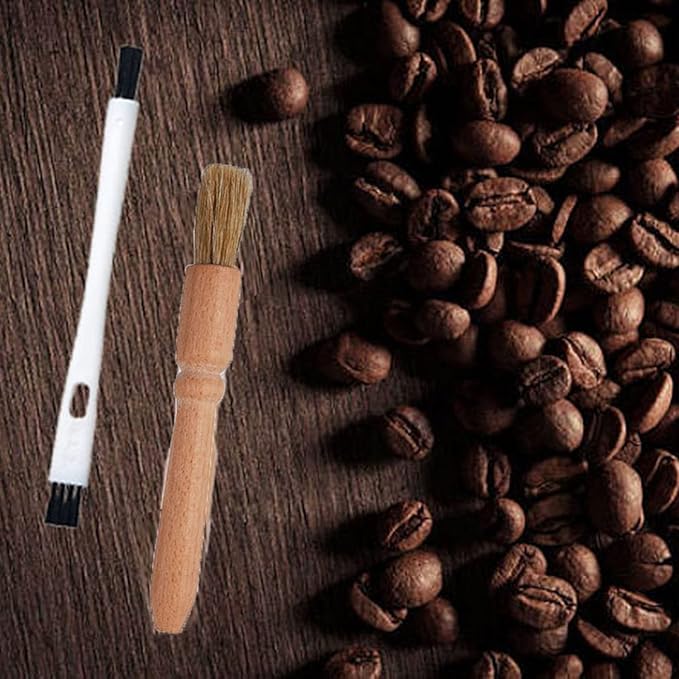 WoYous Coffee Brush Set, 13 Pieces Natural Wood & Nylon, Includes Wooden, Plastic, Straw, & Gap Brushes for Espresso Machine Cleaning