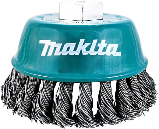 Makita 1 Piece - 4 Inch Knotted Wire Cup Brush for Grinders - Heavy-Duty Conditioning for Metal - 4" x 5/8-Inch | 11 UNC
