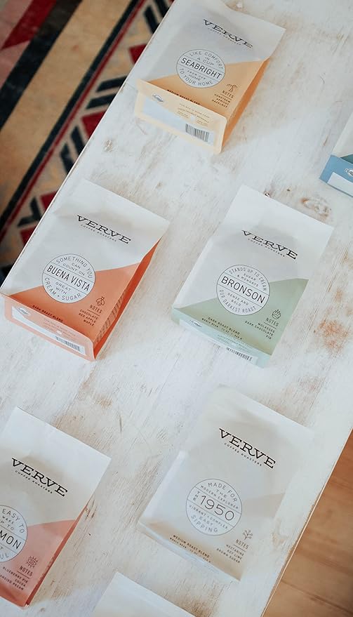 Verve Coffee Roasters Whole Bean Coffee Sermon Blend | Medium Roast, Brewed or Espresso, Direct Trade, Resealable Pouch | Enjoy Hot or Cold Brew | Ideal for French Press | 12oz Bag