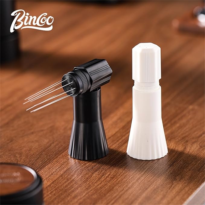 Bincoo Espresso Stirrer-Coffee Distribution Tool with 8 SUS304 Needles,Adjustable Needle WDT Tool with ABS Body,Espresso Distribution Tool (Black)