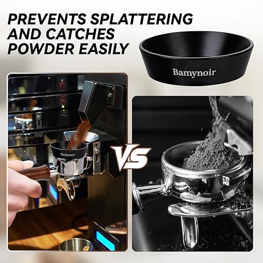 Bamynoir Magnetic 54mm dosing Funnel Compatible with protafilter,Espresso Coffee Dosing Ring - 20mm Anodized with 8 Neodymium (Black, 54mm)