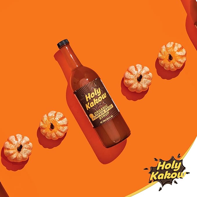 Holy Kakow Organic Pumpkin Spice Syrup - Pumpkin Spice Coffee Syrup, Organic Syrup for Coffee, Latte, Cocktail & Shake, Real Food Ingredients - 750ml