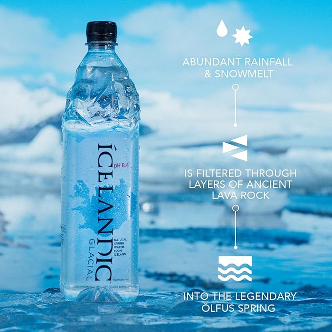 Icelandic Glacial Natural Spring Alkaline Water, 50.7 Fl Oz (Pack of 12)