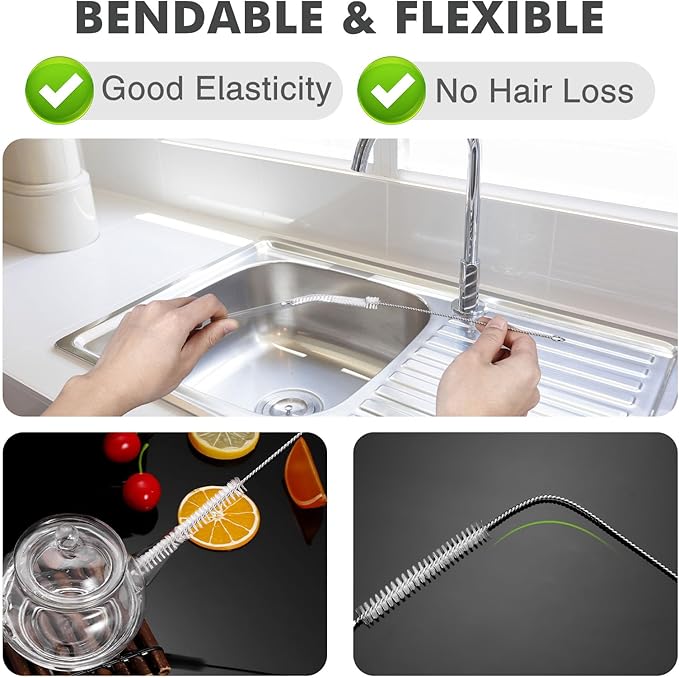 8 Inch Straw Cleaning Brush, Pipe Cleaner, Water Fume Cleaner, Glass Pipe Cleaning Brush, Different Diameter 10 Piece Set, Straw Cleaner Brush for Stanley Water Bottles Deep Cleaning Straws Brush