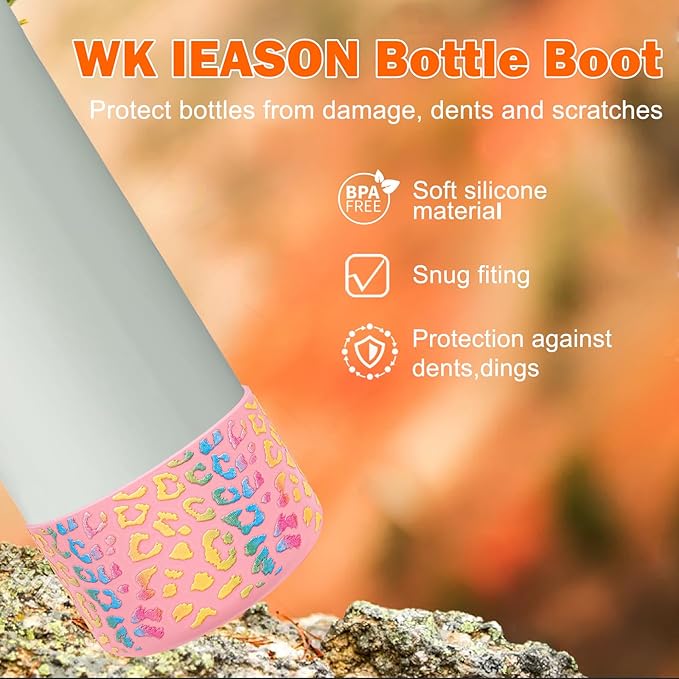 WK IEASON 2Pcs Silicone Boot for Owala Water Bottle, Protective Flask Bottom Cover Base for Owala FreeSip Twist and Flip Flask Water Bottle Accessories-2.83inch Bottom Diameter