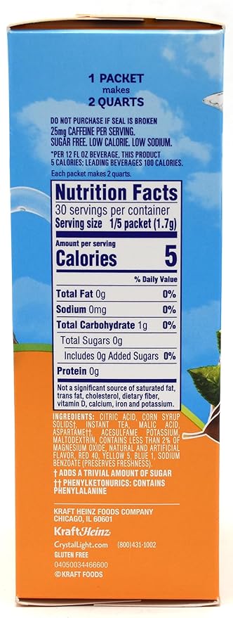 Crystal Light Peach Iced Tea Canisters (VALUE PACK OF 12)