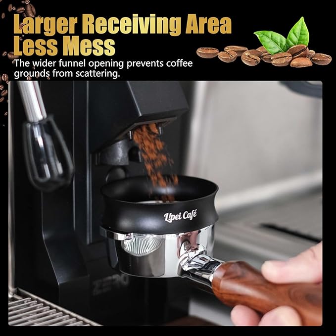 Lipei Cafe 54mm Espresso Dosing Funnel, Magnetic Coffee Dosing Ring, Compatible with 54mm Espresso Portafilter
