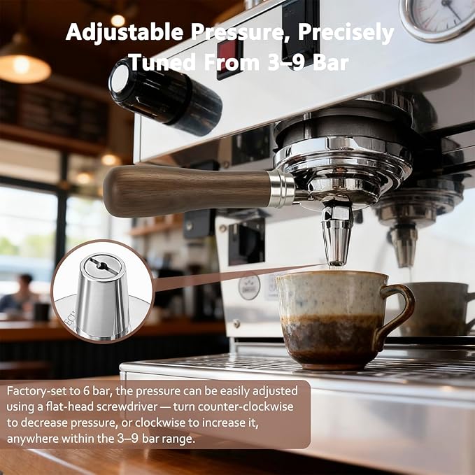 Espresso Accessories, 58mm Tea Portafilter with Premium Walnut Wood Handle Fits for E61 Group Head, La Marzocco and more