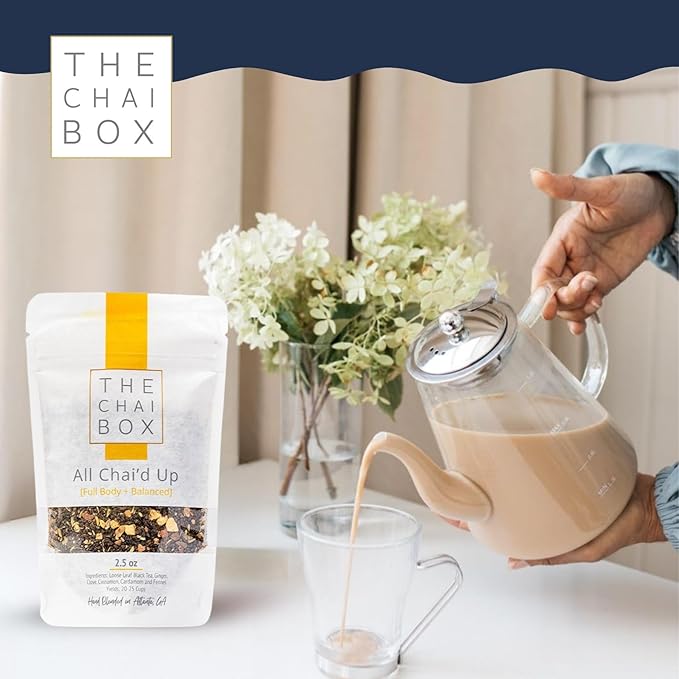 The Chai Box Loose Leaf 100% Organic Black Tea - Featured in Oprah's Favorite Things | Caffeinated Black Tea with Ginger, Cinnamon, Clove, Fennel & Cardamom (Pack of 1) 2.5 oz | Makes 25 Cups | Small Batch Loose Leaf Tea with Whole, Premium Spices