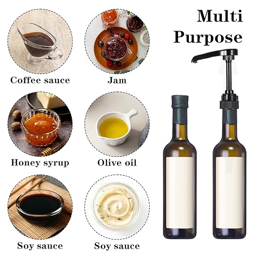 24 Pack Coffee Syrup Pumps,Black Skinny Syrup Pump for 750ml 25.4oz Bottle, Pump Dispenser for Kitchen Dinning Coffee Bar Drinking Mixes