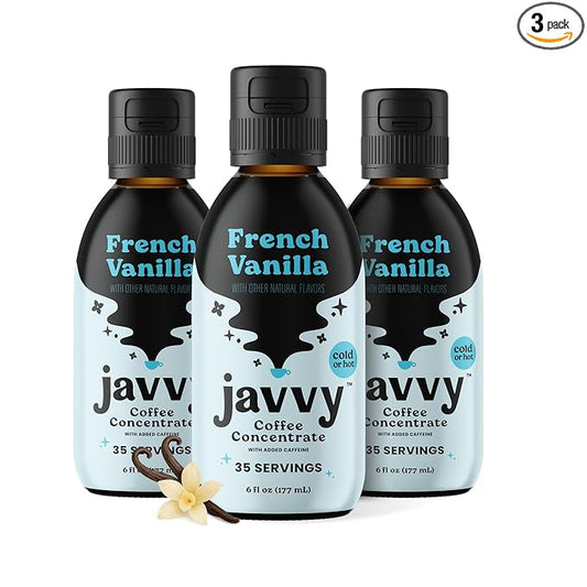 Coffee Concentrate - Cold Brew Coffee, Perfect for Hot or Iced Instant Coffees, Hot Drinks, Cold Brew Concentrate, 3 Pack - French Vanilla