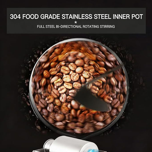 Coffee Roaster Machine for Home Use，Drum Coffee Bean Roaster, Roasting Time 10-20 Min, with Speed Controller, Stainless Steel Electric Peanut Roaster for Home, Commercial Restaurantfor