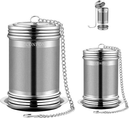 2 Pack Reusable Tea Steeper Extra Fine Mesh Tea Infuser Stainless Steel Tea Strainer for Loose Leaf Tea
