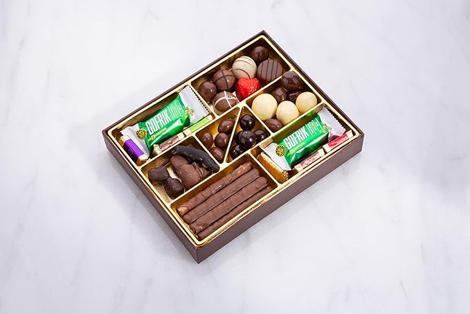 CARIANS Chocolate Gift Box, Luxury Assortment Pralines, Chocolate Covered Turkish Delights, Dragees with Strawberry, Pistachio, Hazelnut, Great For Gift Giving, Christmas, Thanksgiving, Anniversary