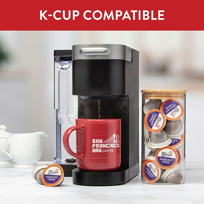 San Francisco Bay Compostable Coffee Pods - Hazelnut Crème (120 Ct) K Cup Compatible including Keurig 2.0, Flavored, Medium Roast