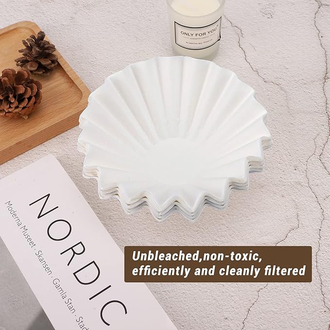 EUSOAR Single Serve Coffee Filters,1-2 Cup Pack of 200 White Mini Disposable Unbleached Replacement Basket Drip Coffee Filters Paper Sheets, for Home Commercial Dripper Pour Over Drip Coffee Makers