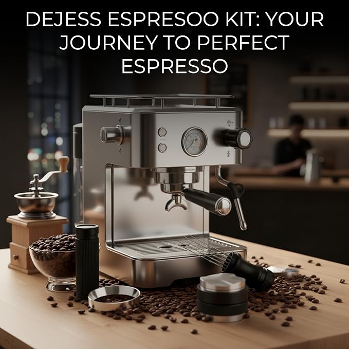 Espresso Accessories Kit – Coffee Distributor & Tamper Leveler Set with WDT Tool and Dosing Funnel | Barista Espresso Tamper Kit Fits 51mm Espresso Machines & Portafilters