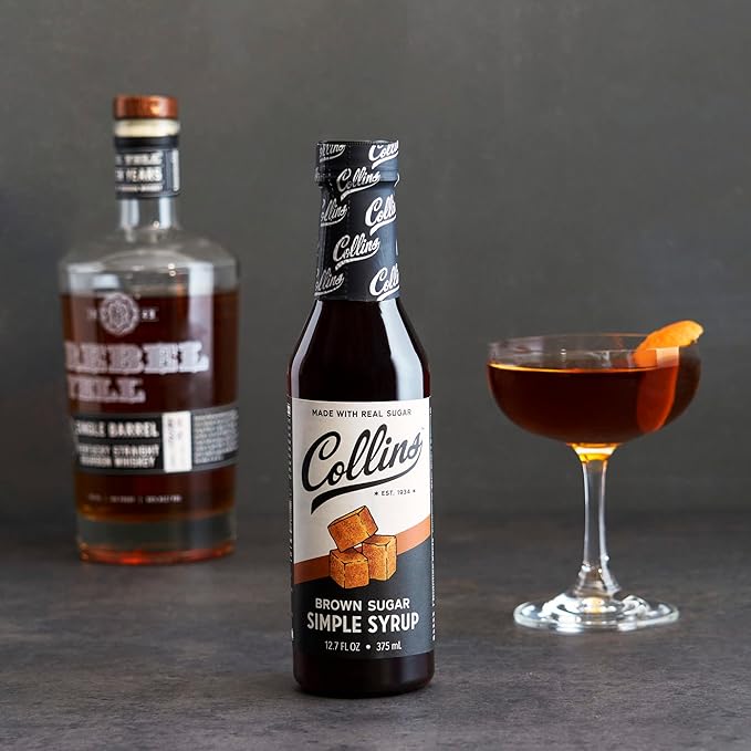 Collins Brown Sugar Syrup - Simple Syrup for Cocktails, Brown Sugar Coffee Syrup - Cocktail Syrup 12.7oz Set of 1