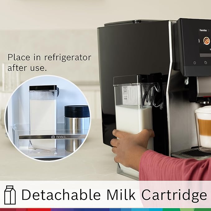 Bosch 800 Series Fully Automatic Espresso and Coffee Machine – 36 Drinks with Coffee World, Cold Brew, Double Cup, Integrated Milk Container, Smart Features, in Stainless Steel TQU60703