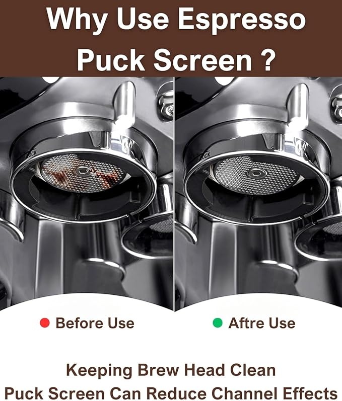 54mm Espresso Puck Screen, 0.8mm Thickness Stainless Steel Reusable Coffee Filter, Designed for Bottomless Portafilter Baskets, Enhances Espresso Extraction