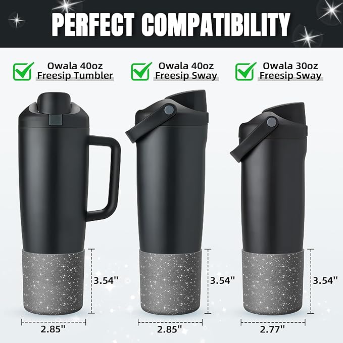 Silicone Higher Boot Compatible with Owala 30oz & 40oz FreeSip Sway Bottles & Tumblers, Large Protection Anti-Slip Bottom Cover Sleeve for Freesip Sway Tumbler and Bottle