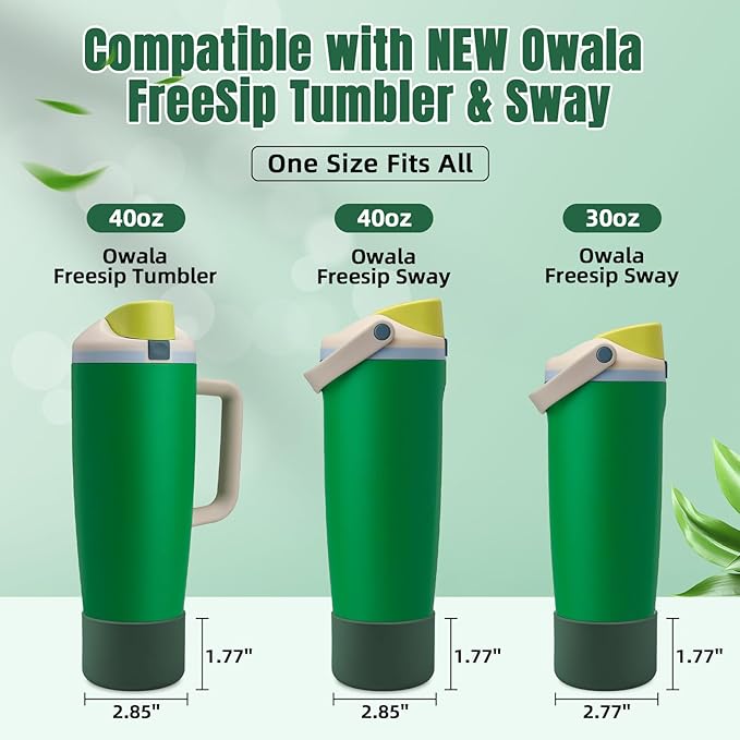 2PCS Silicone Boot Compatible with Owala 30oz & 40oz FreeSip Sway Bottles & Tumblers, Protective Anti-Slip Bottom Cover Sleeve for Freesip Sway Tumbler