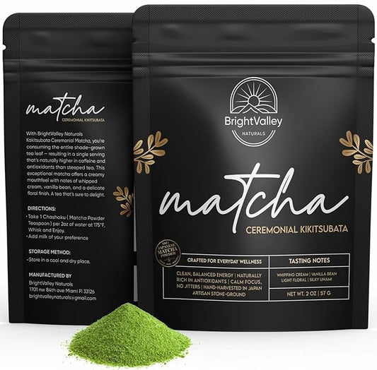 Ceremonial Grade Premium Matcha Powder Kakitsubata – Premium First-Harvest 100% Japanese Matcha Powder,Green Tea, Ultra-Vibrant Color, Stone-Ground, Elite Flavor & Clean Energy, Small-Farm Harvest – 2 oz - By BrightValley Naturals