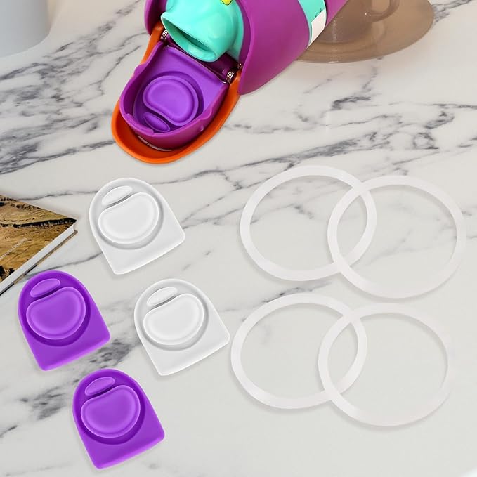 4 Sets Replacement Rubber Stopper and O Ring Gasket Compatible with Owala FreeSip 24oz 32oz,Water Bottle Lid Insert Cap Seal Parts for Owala 16/19/24/32/40oz Mouthpiece Accessories Z4K8