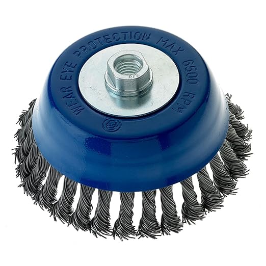Mercer Industries 189050 - 6" x 5/8"-11 Heavy-Duty Knot Cup Brush, .035 Carbon Steel Wire