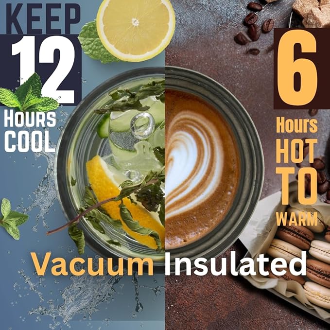 100% Titanium Body 16oz Travel Mug – Double-Wall Insulated Cup, Leak-Proof Lid, Lightweight, BPA-Free Metal Tumbler, Wide Mouth, Durable & Uncoated, Hot 6H/Cold 24H, for Camping or Commute (Lunar)
