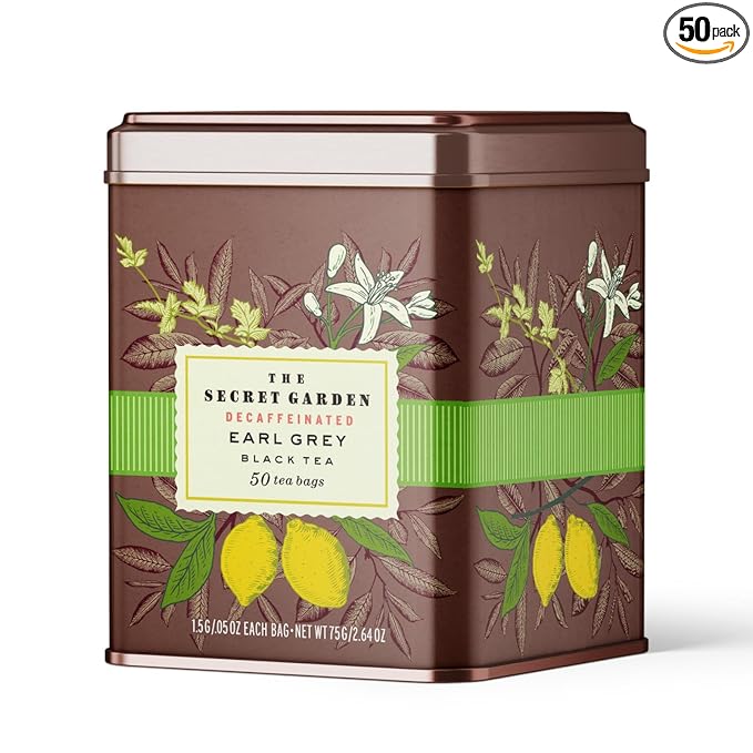 Life Plus Style Gourmet The Secret Garden Organic Earl Grey Black Tea Caffeinated 50 Premium Tea Bags Natural Bergamot Citrus Non GMO Gluten Free Hot or Iced Tea