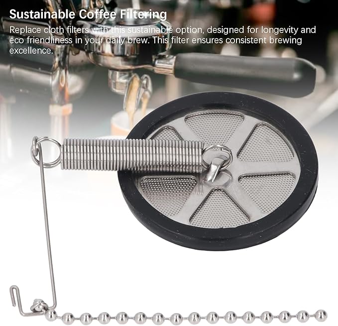 Syphon Coffee Filter with Chain, Permanent Stainless Steel Coffee Filter Reusable Coffee Filter for Home Kitchen Cafe