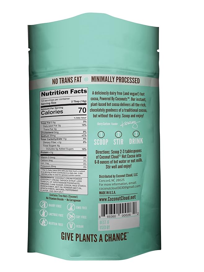 Coconut Cloud: Vegan, Natural, Delicious, Creamy Chocolate | Made in Colorado from Premium Milk Powder (Non-GMO, Gluten Free), Winter Cocoa Bundle, 7oz Each (Original, Toasted Marshmallow & Peppermint)…