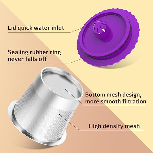 Haetyly 2 Pack Stianless Steel Reusable K Cups with 20 Count paper Filters, Refillable Universal Coffee Pods steel k Cups Compatible with Keurig 2.0 and 1.0 Coffee Makers(2 pack)