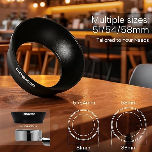 51mm Magnetic Dosing Funnel - Extra-Wide 76mm Top & 29mm Tall Espresso Coffee Dosing Ring for Mess-Free Tamping, Compatible with Delonghi Dedica 51mm Portafilter, Barista Tool Espresso Accessories