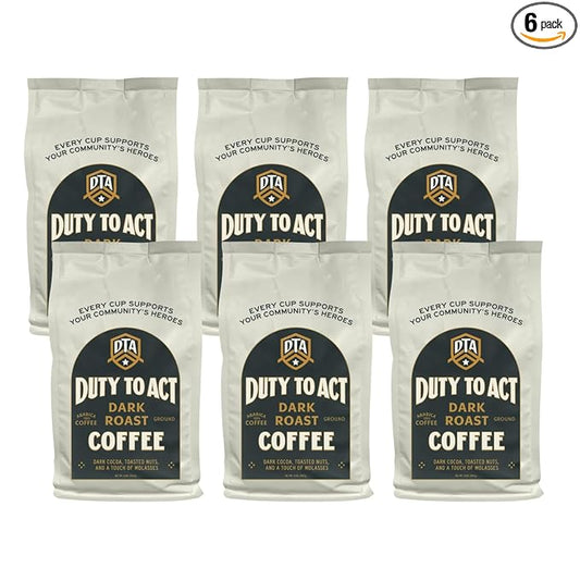 Duty to Act Dark Roast Ground Coffee, 2 lbs (Pack of 6)