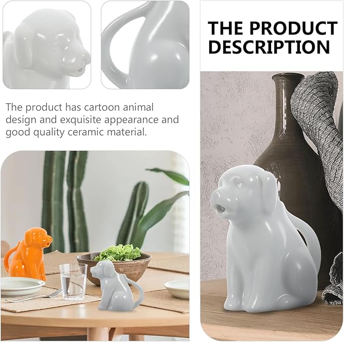 Ceramic Small Milk Pot with Handle - Cartoon Animal Mini Creamer Cup for Coffee Milk Tea Sauce Serving - Compact Kitchen Dining Accessory 3.14X2.95X1.77In
