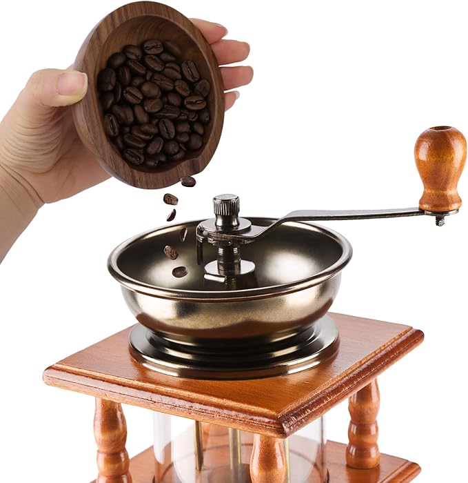 Coffee Bean Dosing Cup and Spray Bottle Set, Walnut Wood Round Bean Measuring Tray Espresso Spritzer Tools Accessories with Static Reduction Spray for Coffee Enthusiast