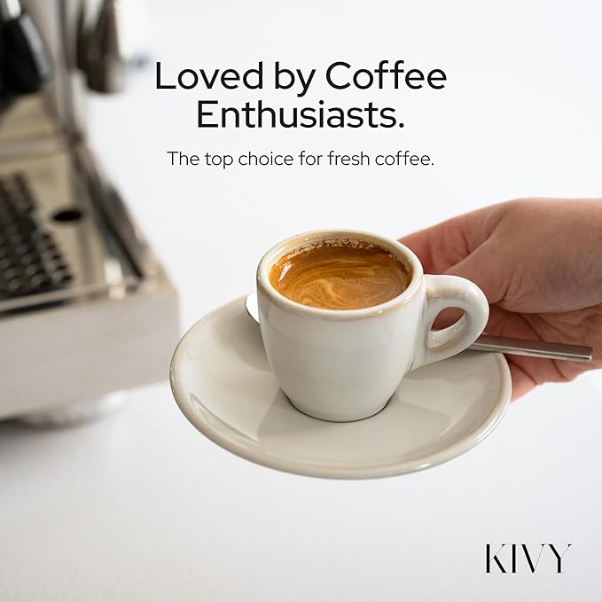 KIVY Vacuum Coffee Canister - Push Lid Preserves Coffee Aroma & Oil - Stainless Steel Airtight Coffee Canister - Coffee Container - Removes Excess Air