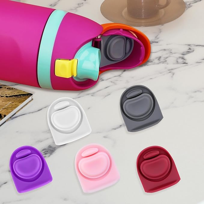 Rubber Seal Replacement Stopper Compatible with Owala Freesip16/19/24/32/40oz Spout Lid,5 Pcs Water Bottle Gasket Silicone Cap Insert Gasket Stopper Replacement Parts Accessories (5 Colors 6)