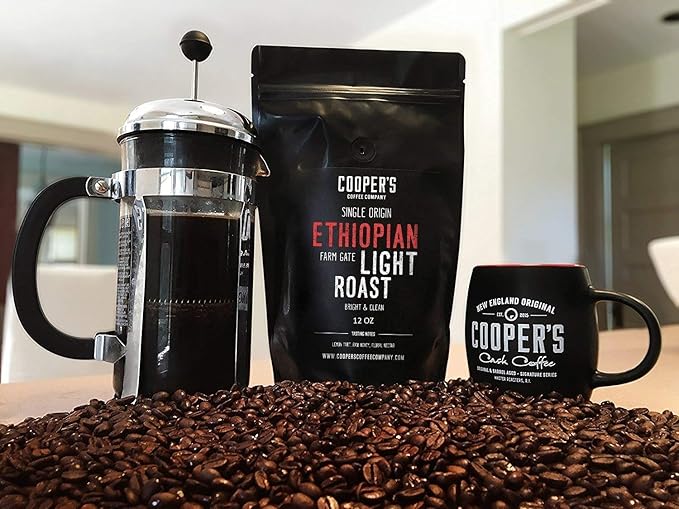 Ethiopian Bold Light Roast Coffee, Gourmet Single-Origin Coffee Beans from Ethiopia, Whole Bean, 2lb Bag