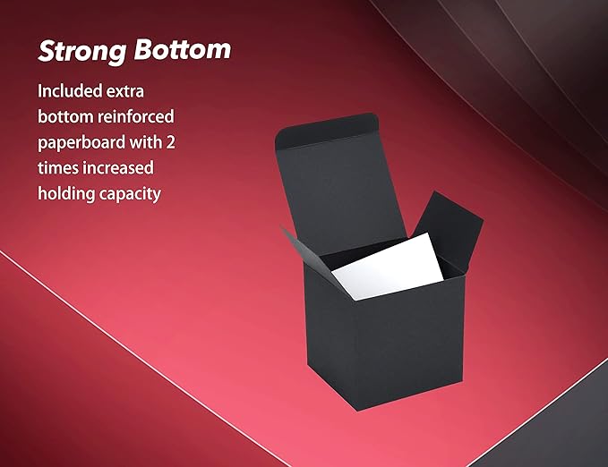 HUAPRINT Black Gift Boxes with Lids 5x5x5 inch,24 Pcs Paper Gift Wrap Box Bulk for Presents,Birthday,Bridesmaid Proposal,Groomsmen Engagements,Christmas,Wedding Party Favor,Cupcake,Crafting,Holidays