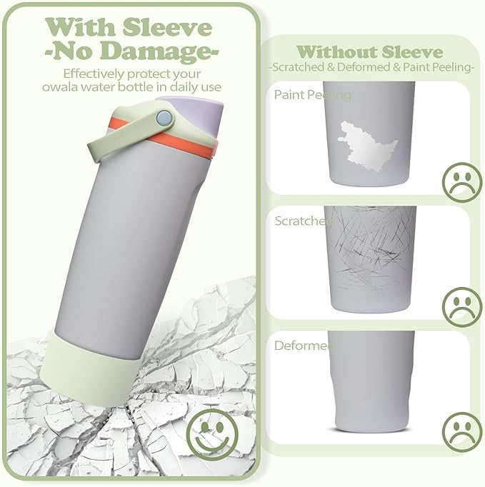 Silicone Boot for Owala 30oz & 40oz FreeSip Sway Bottles & Tumblers - Non-Slip, Scratch-Resistant, Stability Enhancer, Available in 12 Colors (Beach House Green)