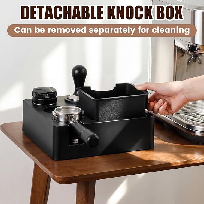 LemonRoad Espresso Knock Box and Tamp Station Fit 51, 54, 58MM Tamper, Distributor, Portafilter and Puck Screen Accessories, Espresso Coffee Organizer Station Box