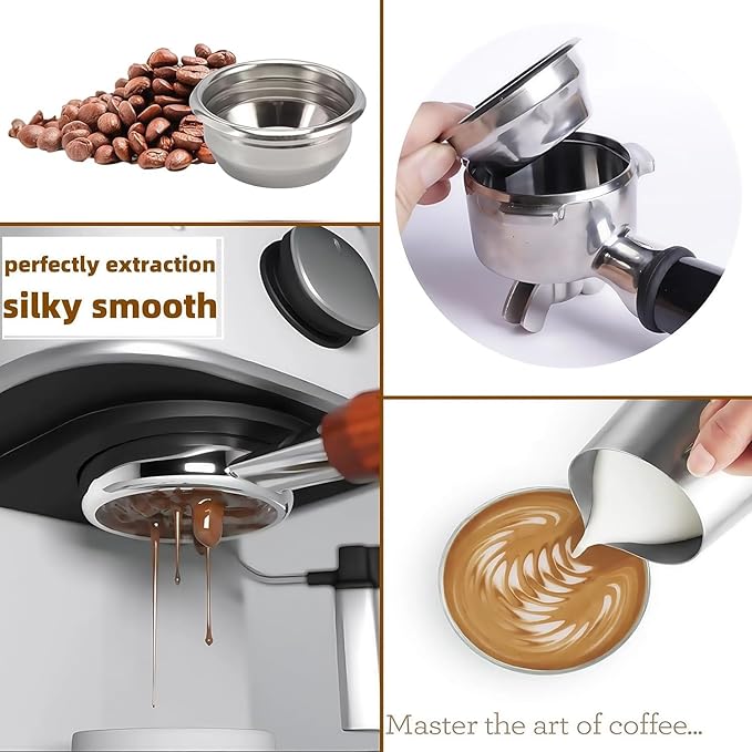 BES860XL Double Cup Dual Wall coffee Filter Basket compatible with Breville BES870/875/880/878/890/500/BES860XL Coffee Machine Pressurized Filter Basket basket Fits various Breville models
